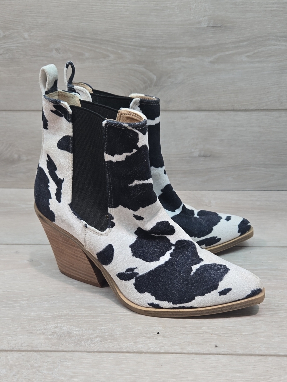 Barn Babe Women Western Cow Print Ankle Boots Boho Chelsea Boots Shoes Sz 7